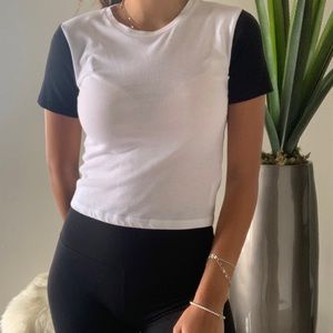 BLACK AND WHITE CROP TOP